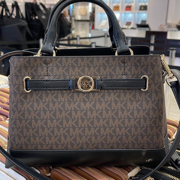 Michael Kors Reed Small Belted Logo Satchel Crossbody Center Zip Bag Purse 
NWT - Picture 8 of 16